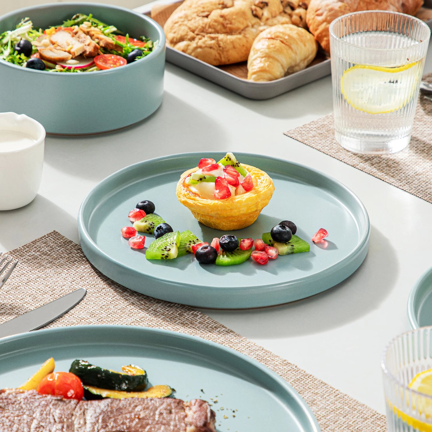 Ensemble Assiettes & Bols Couleurs Pastels