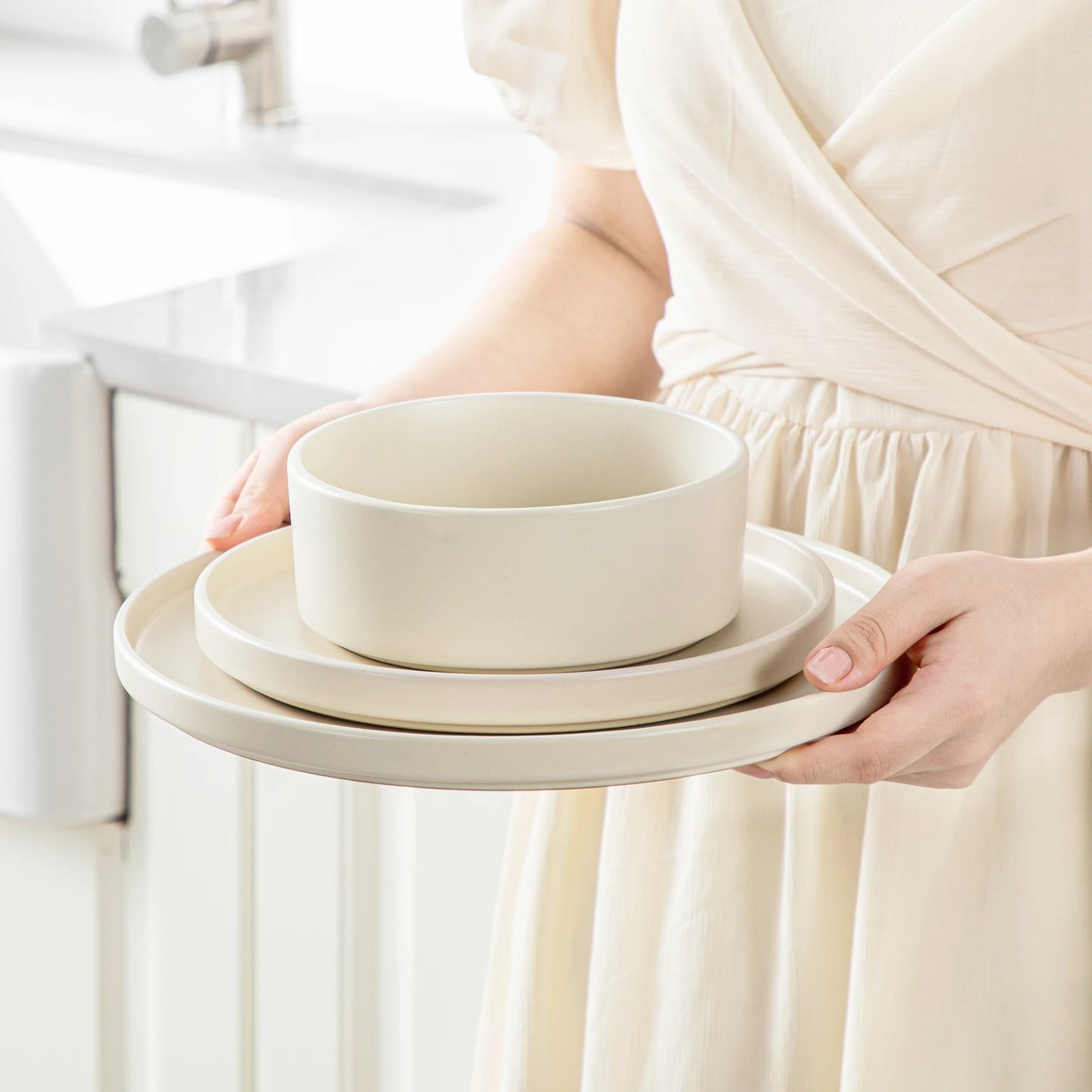 Ensemble Assiettes & Bols Ivoire