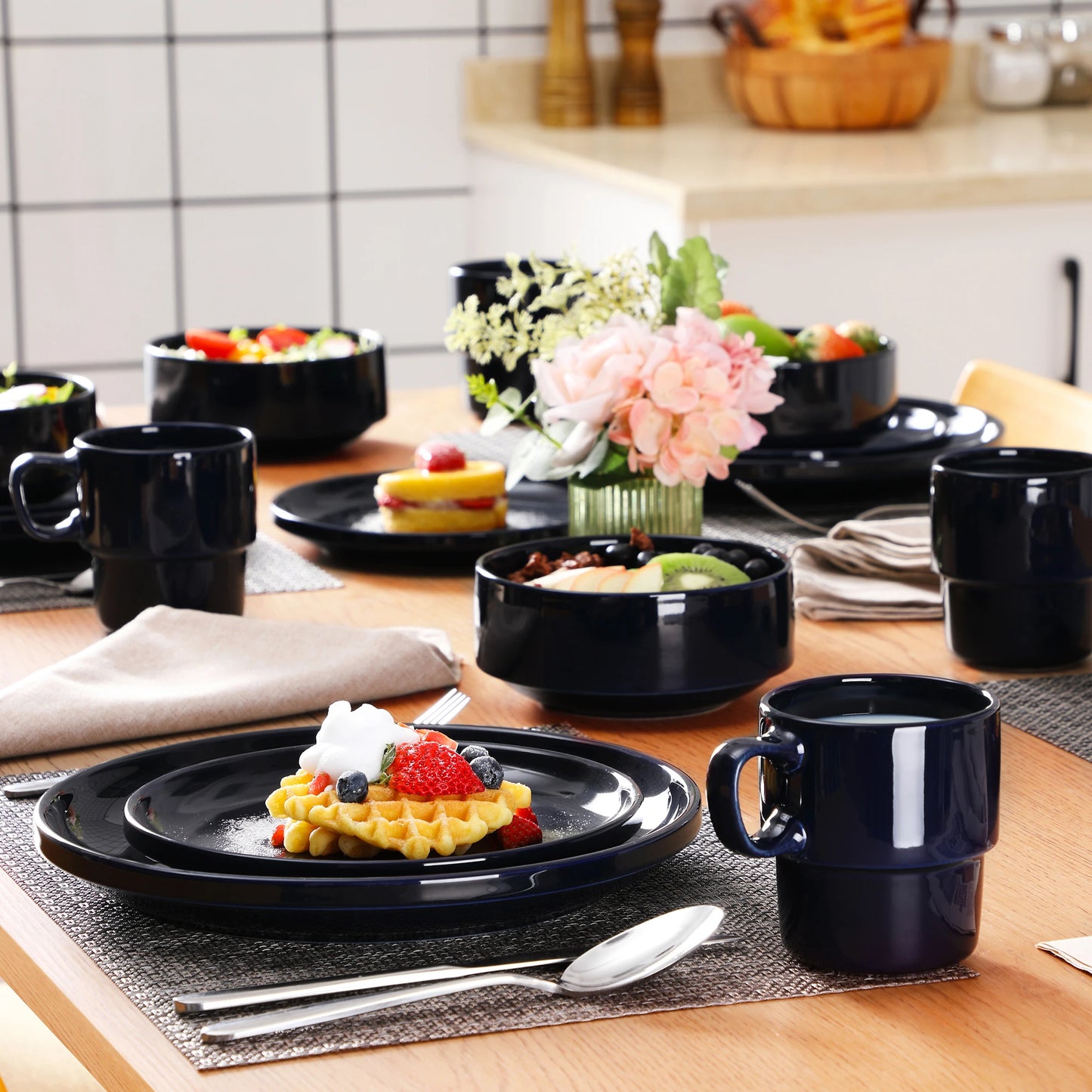 Ensemble Assiettes Tasses & Bols Bleu foncé